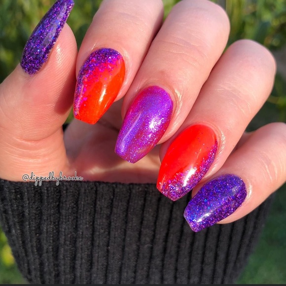 Sparkle & Co. Bright Neon Orange Fright This Way Nail Dip Nwt - Picture 2 of 6